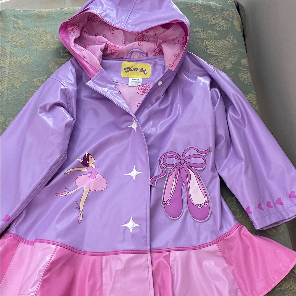 Kidorable Purple and Pink Raincoat with Ballet Theme